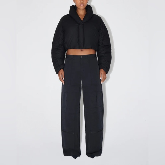 KHY by Kylie Jenner, New With Tags, Black Cropped Puffer Jacket, Size L - Picture 5 of 6